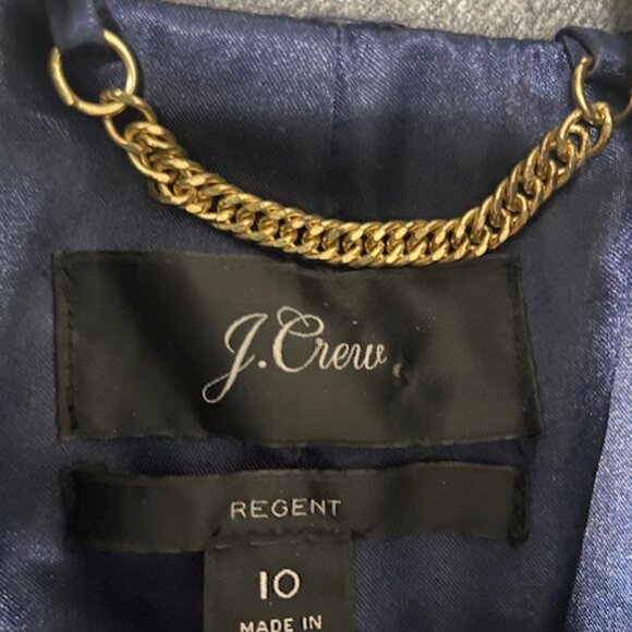 J.Crew Regent Topcoat Coat Double Serge Wool Light Heather Gray Size 10 - Picture 6 of 16